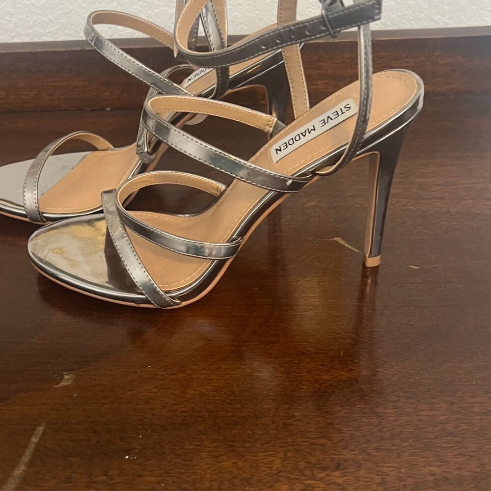 Silver Strap Heels - Picture 2 of 4